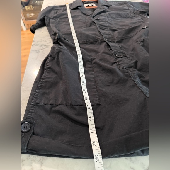 Pistola Parker Washed Black Button-Up Utility Romper-Medium - Picture 13 of 14